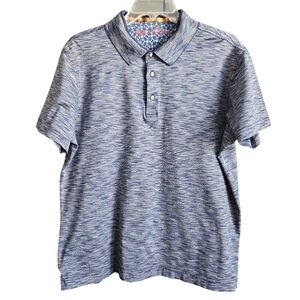 Men's Heathered Blue Short Sleeve Polo Shirt